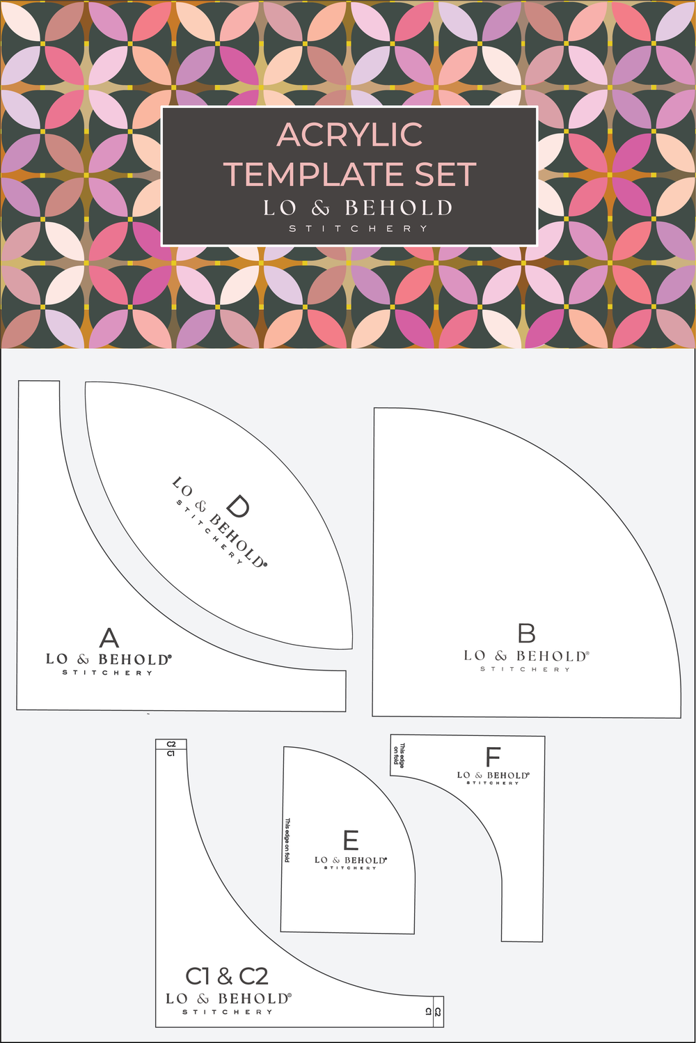 Acrylic Template Set by Lo & Behold Stitchery | Lo & Behold Stitchery