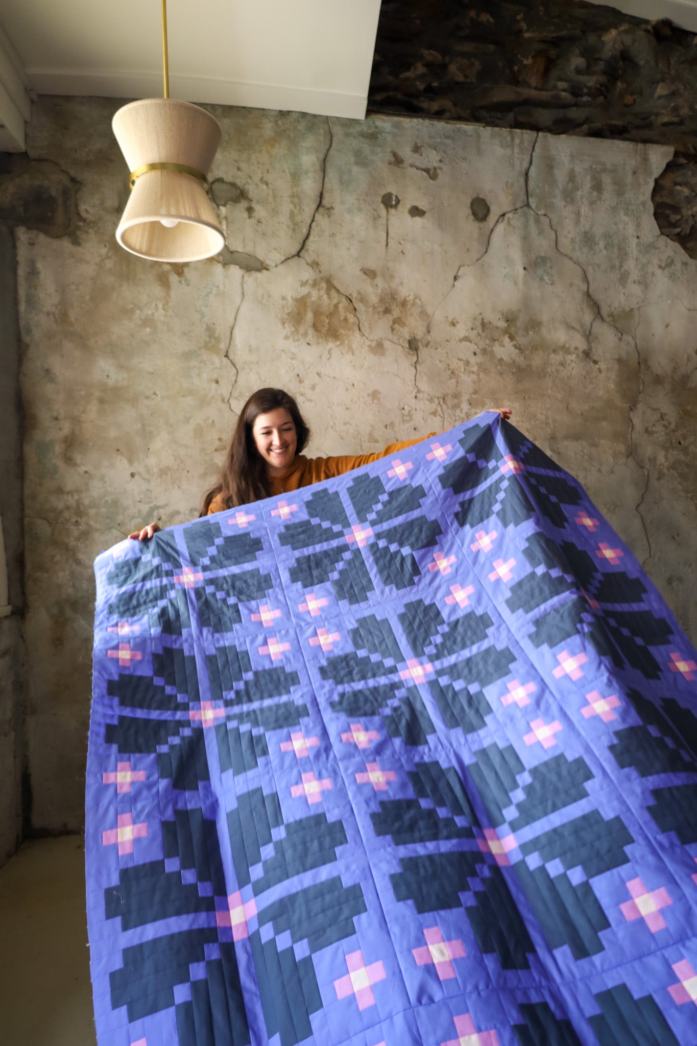 PREORDER: Hydrangea Knitted Blooms Quilt Kit - THROW size - expected to ship late-January