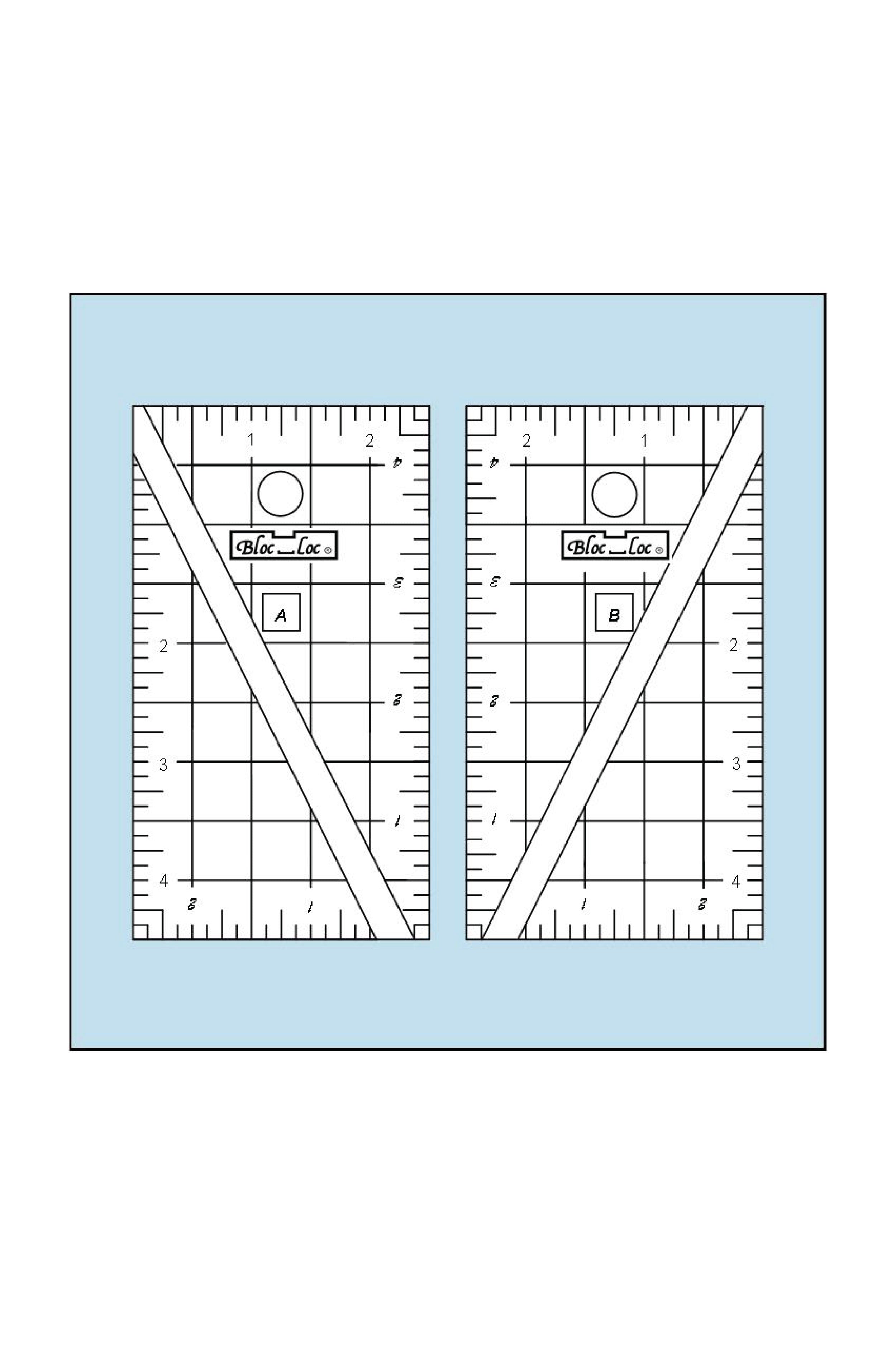 Half-Square Triangle Ruler 4 1/2 x 4 1/2 - Bloc Loc Rulers